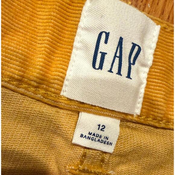 NWT GAP Women's Corduroy Shorts Size 12 Golden Yellow Mustard Frayed Hem - Picture 3 of 6
